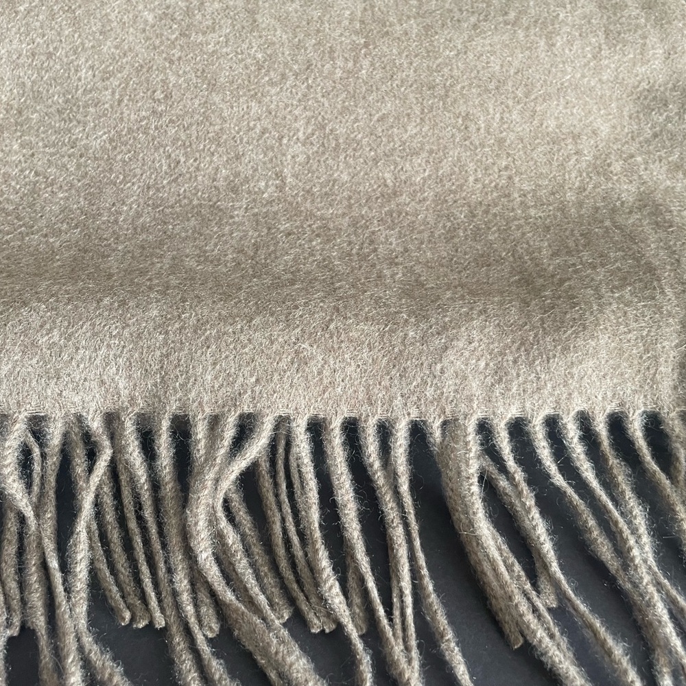 Brown Heather Fringe 100% Cashmere Scarf